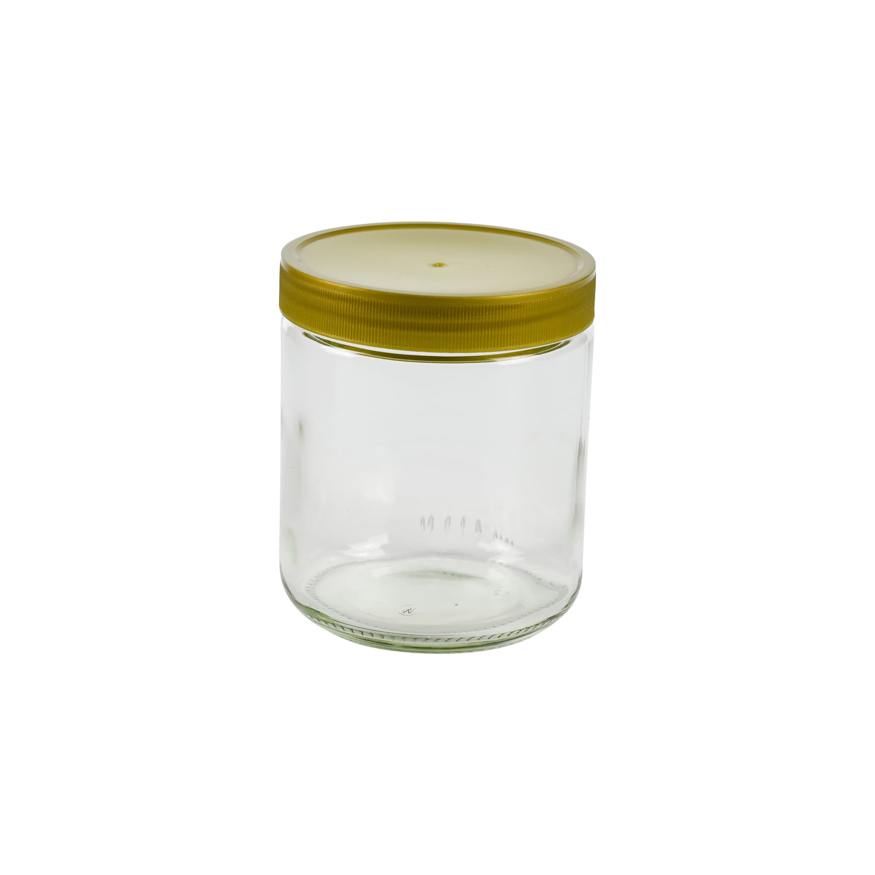 Rundglas 500 g mit 80 mm Kunststoff-Schraub-Deckel im Karton, 1/2 Palette: 1200 Stück, bundesweit frei Haus