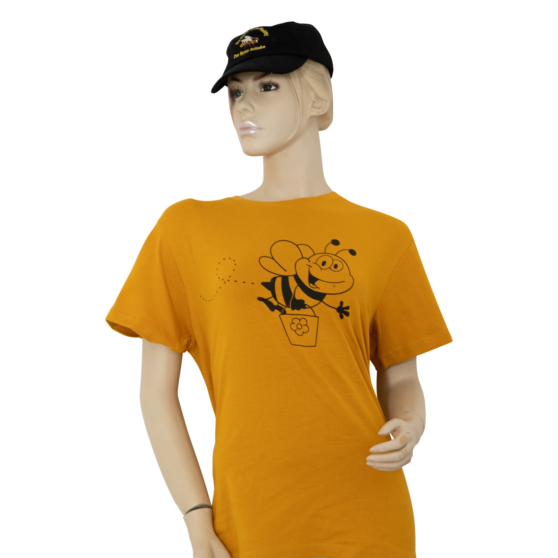 T-Shirt " Biene mit Honigeimer" gelb XXL