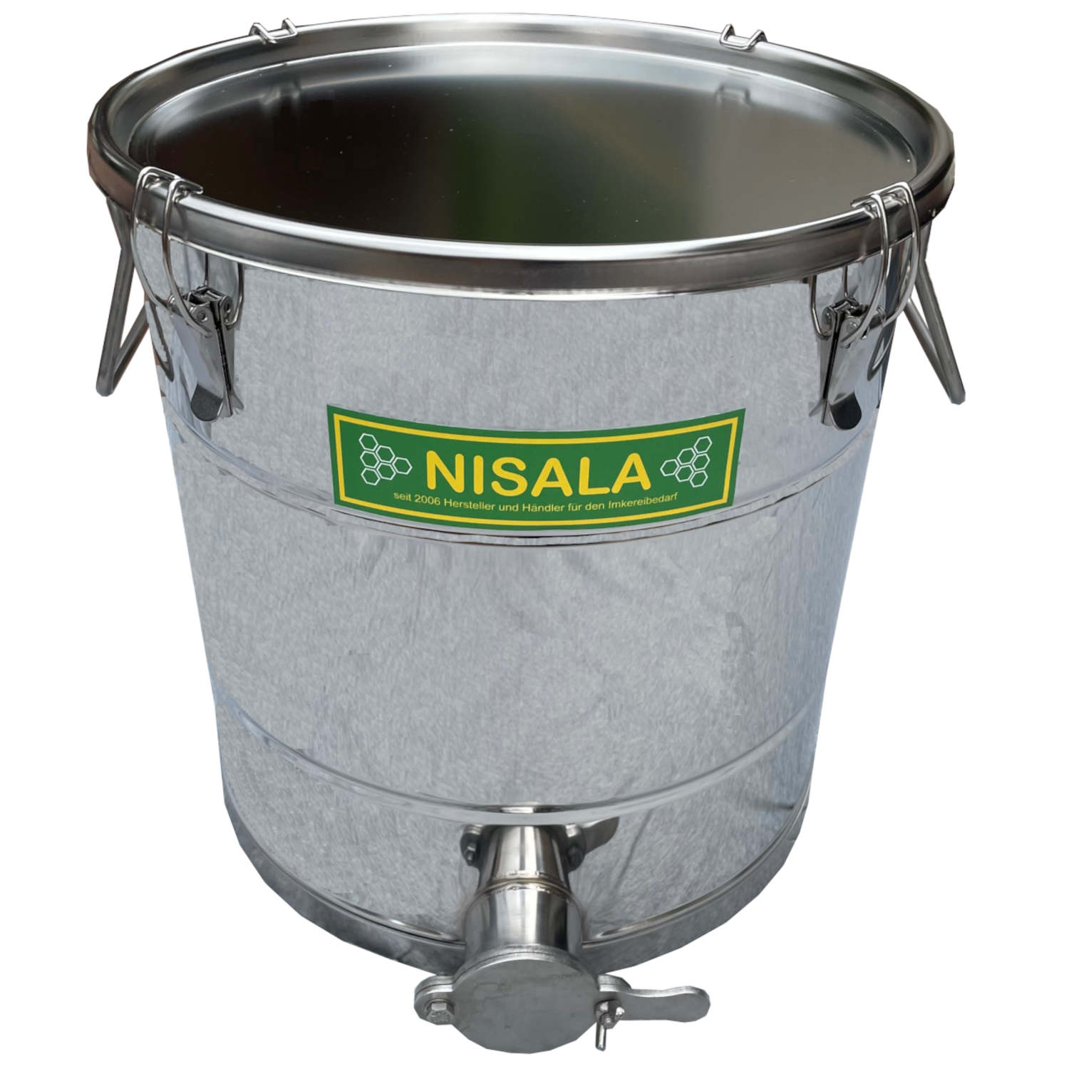Abfüllbehälter  32 kg mit Spannverschlüssen (Marke Nisala)